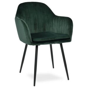 Krzesło Rosa velvet zielony - czarne nogi