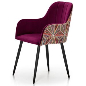 Krzesło z podłokietnikami Tulip 2 geometryczny wzór