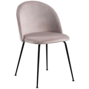 Krzesło z pikowanym tyłem w stylu glamour Louise na czarnych nogach