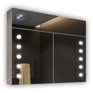 Szafka łazienkowa z lustrem LED Jasno Szary L06