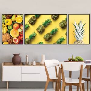 DecoKing - Zestaw plakatów ściennych - Fruits - Yellow