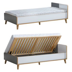 WERSO _10 łóżko bez materaca antracyt / biały /dąb