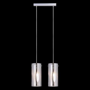 Lampa wisząca Italux Triplet zwis żyrandol szklana tuba 2x60W E27 chrom MDM1575-2