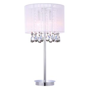 Lampa stołowa Italux Essence MTM9262/3P WH z kryształami 3x40W E14 biała