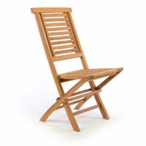 Krzesło tekowe, składane DIVERO, brązowe, 42x98x43 cm