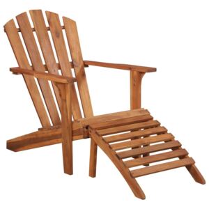 Krzesło ogrodowe PERVOI Adirondack z podnóżkiem, lite drewno akacjowe, 69,5x132,5x91cm