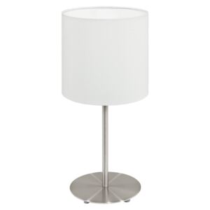 Lampa stołowa Eglo Pasteri 95725 z abażurem 1x40W E14 biała
