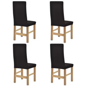 Elastyczne pokrowce na krzesła, prążkowane, 4 szt., brązowe