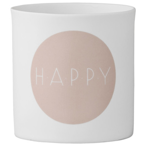 Świecznik "Happy", biały, Ø6 x wys. 6,5 cm