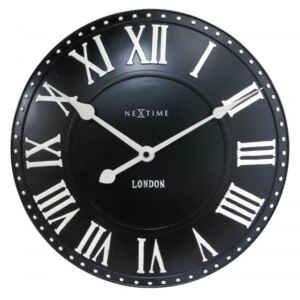 Zegar ścienny NEXTIME London Roman, czarny