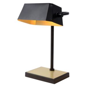 Lucide Lance 45581/01/30 Lampa stołowa lampka 1x40W E27 czarny/satynowy mosiądz