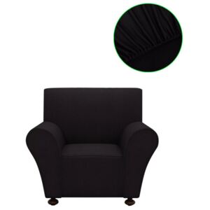 Elastyczny pokrowiec na fotel, z dżerseju, czarny