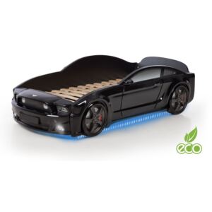Łóżko samochód MEBELEV MG 3D full, czarne, 51x84x184,5 cm