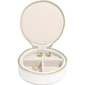 Pudełko na biżuterię podróżne Travel Croc okrągłe białe