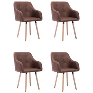 Krzesła stołowe, 4 szt., brązowe, tapicerowane tkaniną