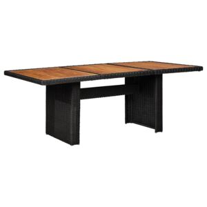 Stół ogrodowy, czarny, 200x100x74 cm, rattan PE