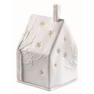 Lampion porcelanowy domek - zimowe drzewo RAEDER