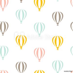 Fototapeta Retro bez szwu wzór podróży balonów