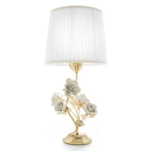 Porcelanowa lampa zdobiona kwiatami - Napoleon