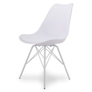 Nowoczesne krzesło tapicerowane model K 1055A noga biała, siedzisko - kolor biały