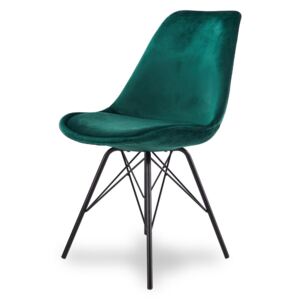 Nowoczesne krzesło tapicerowane model K 1055 noga czarna, siedzisko - kolor zielony