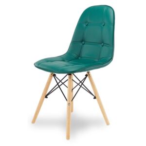 Tapicerowane krzesło K 1054 - zielona eko skóra