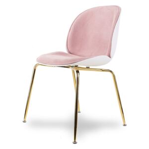 Krzesło tapicerowane K 1053 - kolor różowo - biały