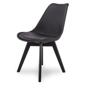 Designerskie krzesło, EKO SKÓRA, K 1011A - kolor czarny