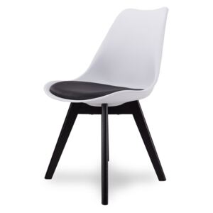 Designerskie krzesło, EKO SKÓRA, K 1011A - kolor biało-czarny