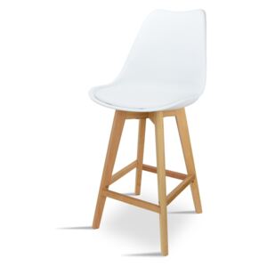 Nowoczesny hoker, krzesło barowe KB 1011 - kolor biały