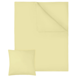 Tectake 401932 2 x 2-częściowy komplet pościeli 200 x 135 cm, bawełna - żółty