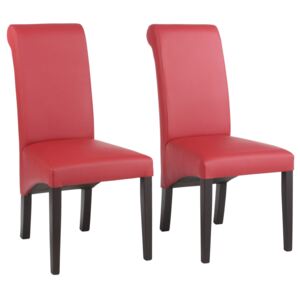 Eleganckie czerwone krzesła Rito w zestawie 4 sztuki