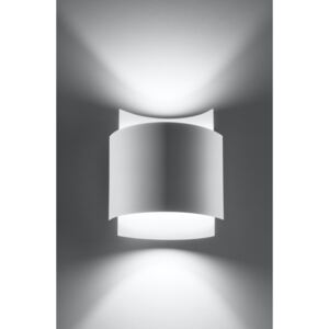 Nowoczesna lampa ścienna Kinkiet IMPACT biała stal oprawa G9 kolor szary styl loft idealna do salonu korytarza sypialni oświetlanie minimalistyczny design LED Sollux Ligthing