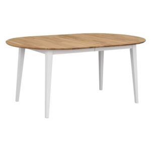 Owalny stół rozkładany z drewna dębowego z białymi nogami Rowico Mimi, dł. do 210 cm