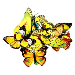 Naklejki na ścianę Motyle 3D Żółte WS-0340