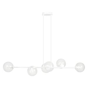 Rossi lampa sufitowa 6-punktowa biała/transparentna 877/6