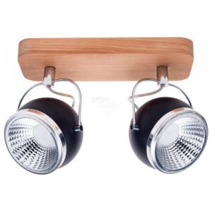Listwa lampa oprawa sufitowa Spot Light Ball Wood 2x5W GU10 LED dąb oliwiony/czarny/chrom 5033274 - wysyłka w 24h