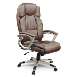 Fotel biurowy skórzany Eago EG-227 brązowy