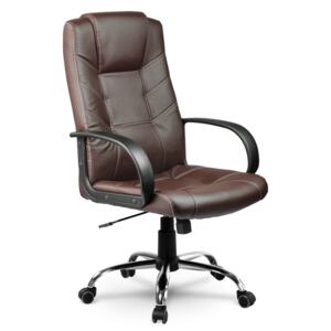 Fotel biurowy skórzany Eago EG-221 brązowy