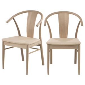SELSEY Zestaw dwóch krzeseł drewnianych Absolutno dąb olejowany