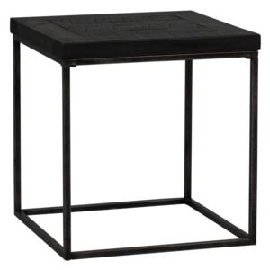 Czarny kwadratowy stolik z drewna dębowego Rowico Lato