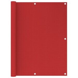 Parawan balkonowy, czerwony, 120x500 cm, HDPE