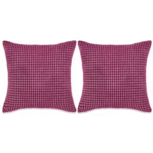 Zestaw 2 poduszek z weluru, w kolorze różowym, 60 x 60 cm