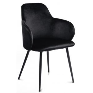 Krzesło Madryt czarne siedzisko/czarna podstawa komplet