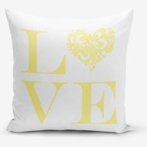 Poszewka na poduszkę z domieszką bawełny Minimalist Cushion Covers Love Yellow, 45x45 cm