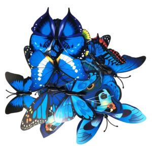 Naklejki na ścianę Motyle 3D Niebieskie WS-0341