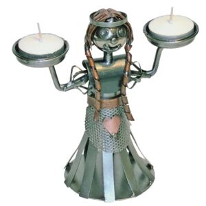 Metalowa figurka Dziewczynka ze świeczkami