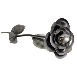 Metalowa figurka-stojak Srebrna róża