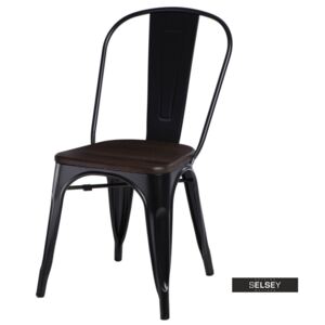 Krzesło Paris Wood czarne - sosna szczotkowana