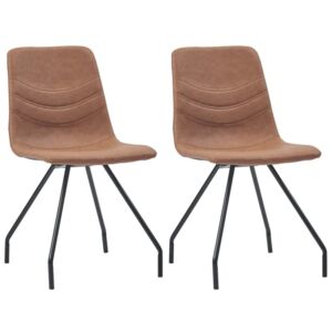 Krzesła jadalniane vidaXL, 2 szt., brązowe, sztuczna skóra